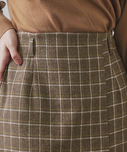 OPAQUE.CLIP / オペーク ドット クリップ ロング・マキシ丈スカート | チェックツイード ラップ風ナロースカート【洗濯機OK】 | 詳細20