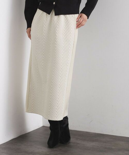 OPAQUE. CLIP/オペーク ドット クリップ キルティングイージーナロースカート【洗濯機OK】 アイボリー(004) 40(L)