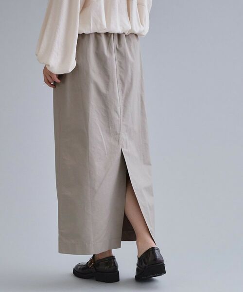 OPAQUE.CLIP / オペーク ドット クリップ ロング・マキシ丈スカート | 【es】リブナロースカート【洗濯機OK】 | 詳細1