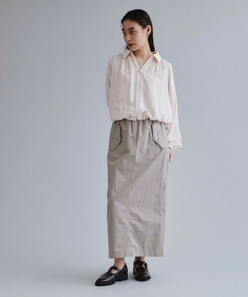 OPAQUE.CLIP / オペーク ドット クリップ ロング・マキシ丈スカート | 【es】リブナロースカート【洗濯機OK】 | 詳細2