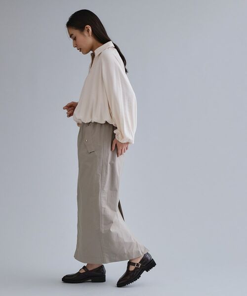 OPAQUE.CLIP / オペーク ドット クリップ ロング・マキシ丈スカート | 【es】リブナロースカート【洗濯機OK】 | 詳細3