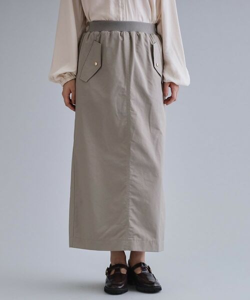 OPAQUE.CLIP / オペーク ドット クリップ ロング・マキシ丈スカート | 【es】リブナロースカート【洗濯機OK】 | 詳細9