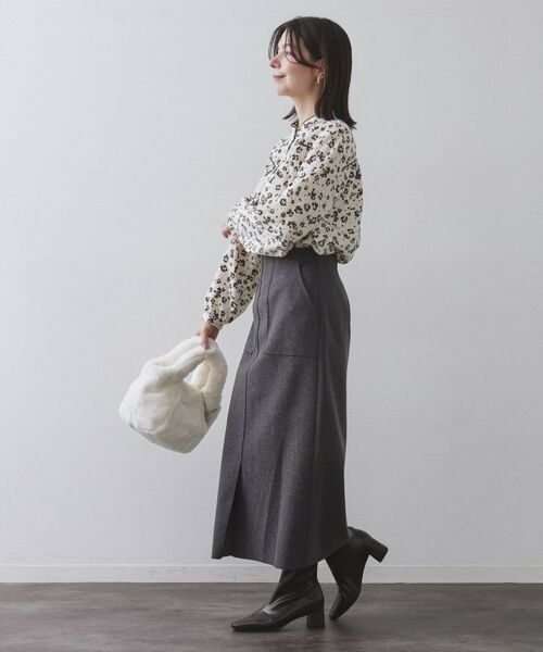 OPAQUE.CLIP / オペーク ドット クリップ シャツ・ブラウス | フラワープリントブラウス【洗濯機OK】 | 詳細3