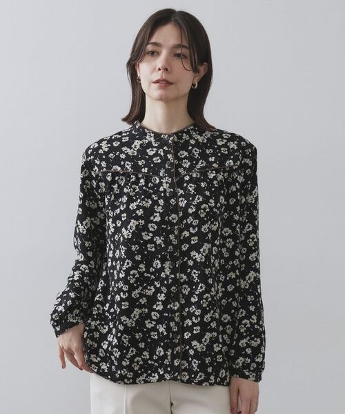 OPAQUE.CLIP / オペーク ドット クリップ シャツ・ブラウス | フラワープリントブラウス【洗濯機OK】 | 詳細9