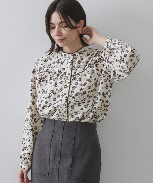 OPAQUE. CLIP/オペーク ドット クリップ フラワープリントブラウス【洗濯機OK】 オフホワイト(103) 42(LL) OPAQUE. CLIP/オペーク ドット クリップ フラワープリントブラウス【洗濯機OK】 オフホワイト(103) 42(LL)