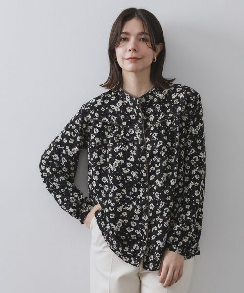 OPAQUE. CLIP/オペーク ドット クリップ フラワープリントブラウス【洗濯機OK】 ブラック(119) 42(LL) OPAQUE. CLIP/オペーク ドット クリップ フラワープリントブラウス【洗濯機OK】 ブラック(119) 42(LL)
