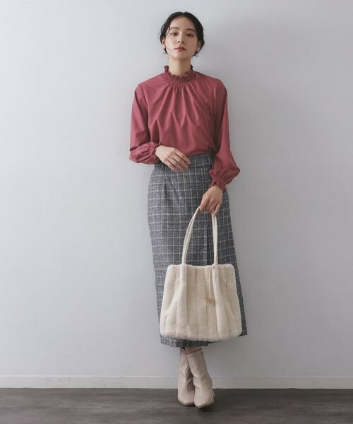 OPAQUE.CLIP / オペーク ドット クリップ シャツ・ブラウス | シャーリングハイネックブラウス【洗濯機OK】 | 詳細10