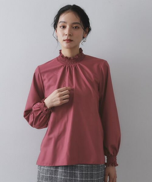 OPAQUE.CLIP / オペーク ドット クリップ シャツ・ブラウス | シャーリングハイネックブラウス【洗濯機OK】 | 詳細13