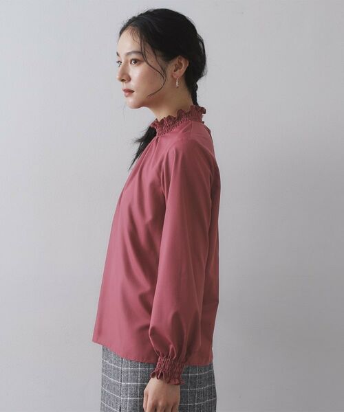 OPAQUE.CLIP / オペーク ドット クリップ シャツ・ブラウス | シャーリングハイネックブラウス【洗濯機OK】 | 詳細14