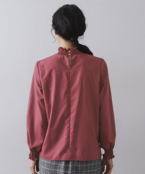 OPAQUE.CLIP / オペーク ドット クリップ シャツ・ブラウス | シャーリングハイネックブラウス【洗濯機OK】 | 詳細15