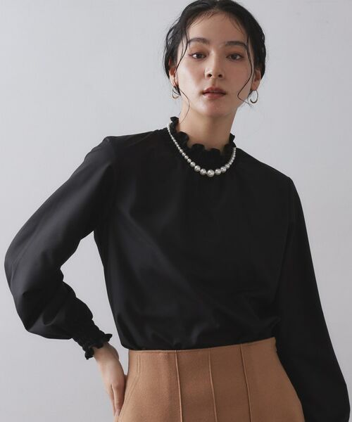 OPAQUE. CLIP/オペーク ドット クリップ シャーリングハイネックブラウス【洗濯機OK】 ブラック(019) 38(M) OPAQUE. CLIP/オペーク ドット クリップ シャーリングハイネックブラウス【洗濯機OK】 ブラック(019) 38(M)