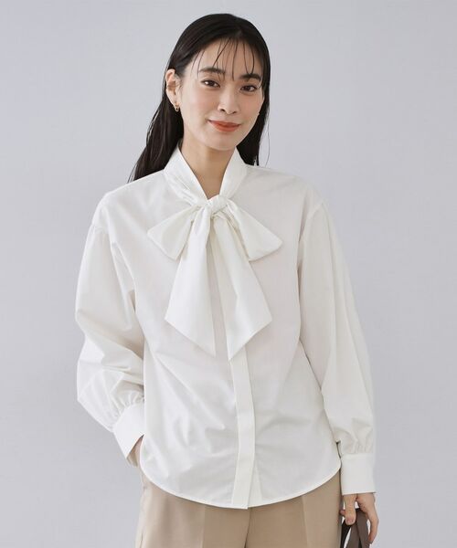 OPAQUE. CLIP/オペーク ドット クリップ ボウタイブラウス【洗濯機OK】 ホワイト(001) 38(M) OPAQUE. CLIP/オペーク ドット クリップ ボウタイブラウス【洗濯機OK】 ホワイト(001) 38(M)