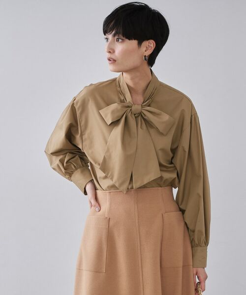 OPAQUE. CLIP/オペーク ドット クリップ ボウタイブラウス【洗濯機OK】 ブラウン(043) 42(LL) OPAQUE. CLIP/オペーク ドット クリップ ボウタイブラウス【洗濯機OK】 ブラウン(043) 42(LL)