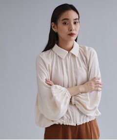 OPAQUE.CLIP / オペーク ドット クリップ シャツ・ブラウス | 【es】ヴィンテージサテン ボリュームジップブラウス【洗濯機OK】