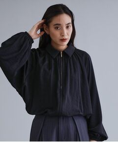 OPAQUE.CLIP / オペーク ドット クリップ シャツ・ブラウス | 【es】ヴィンテージサテン ボリュームジップブラウス【洗濯機OK】