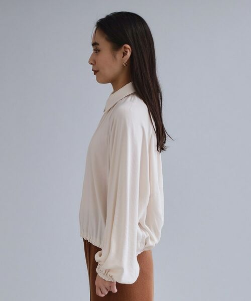 OPAQUE.CLIP / オペーク ドット クリップ シャツ・ブラウス | 【es】ヴィンテージサテン ボリュームジップブラウス【洗濯機OK】 | 詳細10