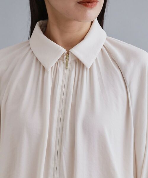 OPAQUE.CLIP / オペーク ドット クリップ シャツ・ブラウス | 【es】ヴィンテージサテン ボリュームジップブラウス【洗濯機OK】 | 詳細12