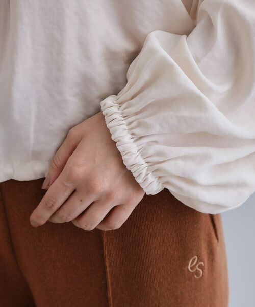 OPAQUE.CLIP / オペーク ドット クリップ シャツ・ブラウス | 【es】ヴィンテージサテン ボリュームジップブラウス【洗濯機OK】 | 詳細15