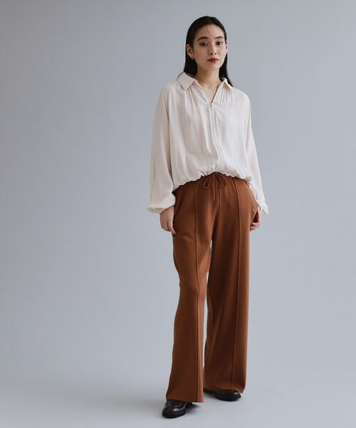 OPAQUE.CLIP / オペーク ドット クリップ シャツ・ブラウス | 【es】ヴィンテージサテン ボリュームジップブラウス【洗濯機OK】 | 詳細2