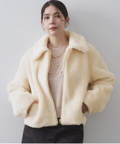 OPAQUE.CLIP / オペーク ドット クリップ レザーブルゾン・ジャケット | ステンカラーボアブルゾン【洗える】