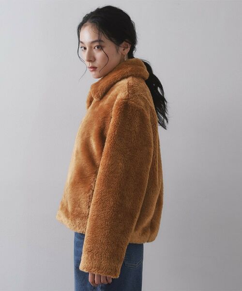 OPAQUE.CLIP / オペーク ドット クリップ レザーブルゾン・ジャケット | ステンカラーボアブルゾン【洗える】 | 詳細11