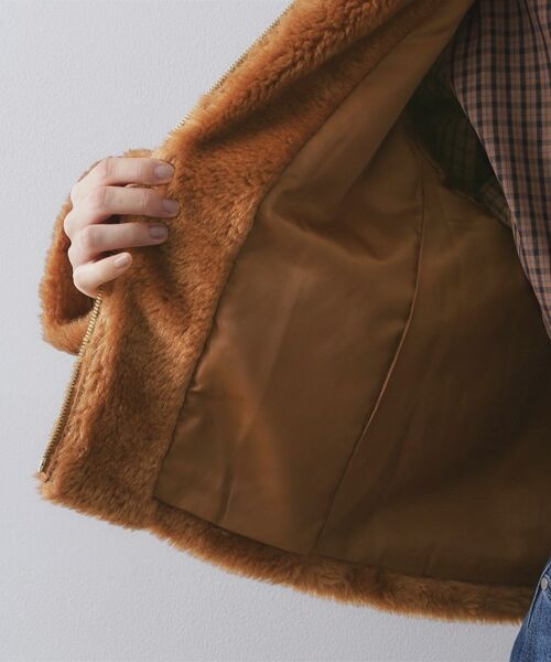 OPAQUE.CLIP / オペーク ドット クリップ レザーブルゾン・ジャケット | ステンカラーボアブルゾン【洗える】 | 詳細17