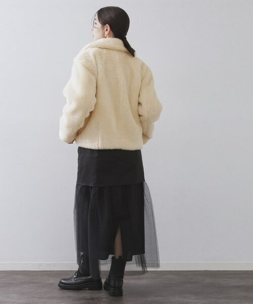 OPAQUE.CLIP / オペーク ドット クリップ レザーブルゾン・ジャケット | ステンカラーボアブルゾン【洗える】 | 詳細3