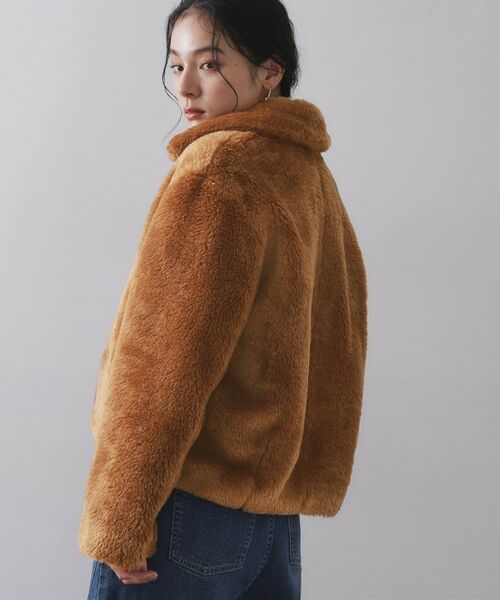 OPAQUE.CLIP / オペーク ドット クリップ レザーブルゾン・ジャケット | ステンカラーボアブルゾン【洗える】 | 詳細6