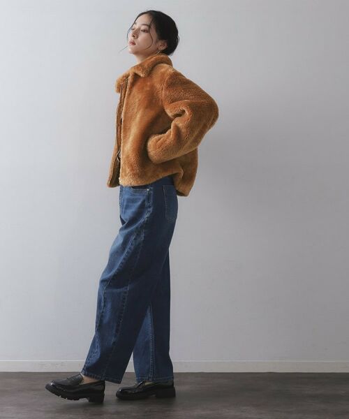 OPAQUE.CLIP / オペーク ドット クリップ レザーブルゾン・ジャケット | ステンカラーボアブルゾン【洗える】 | 詳細8