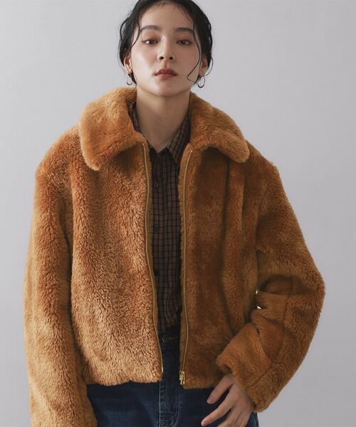 OPAQUE. CLIP/オペーク ドット クリップ ステンカラーボアブルゾン【洗える】 キャメルブラウン(041) 36(S) OPAQUE. CLIP/オペーク ドット クリップ ステンカラーボアブルゾン【洗える】 キャメルブラウン(041) 36(S)