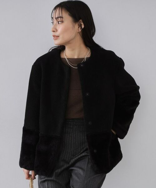 OPAQUE.CLIP / オペーク ドット クリップ その他アウター | フェイクボア切替ショートコート | 詳細1