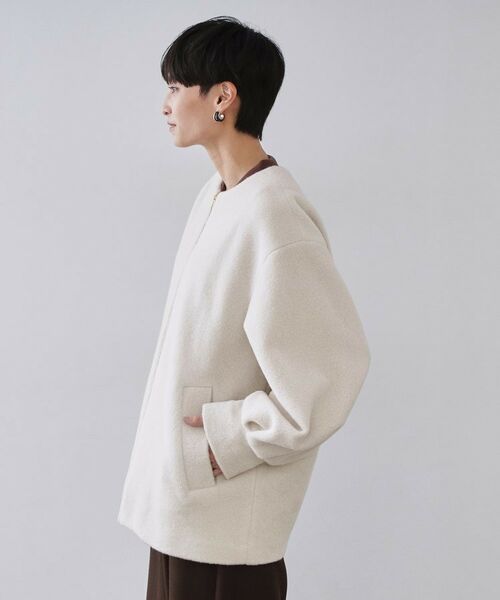 OPAQUE.CLIP / オペーク ドット クリップ その他アウター | もこもこノーカラージップミドルコート【洗える】 | 詳細10