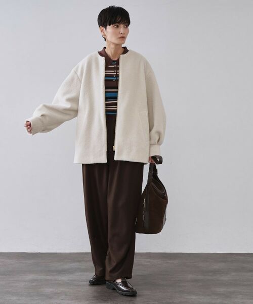 OPAQUE.CLIP / オペーク ドット クリップ その他アウター | もこもこノーカラージップミドルコート【洗える】 | 詳細6