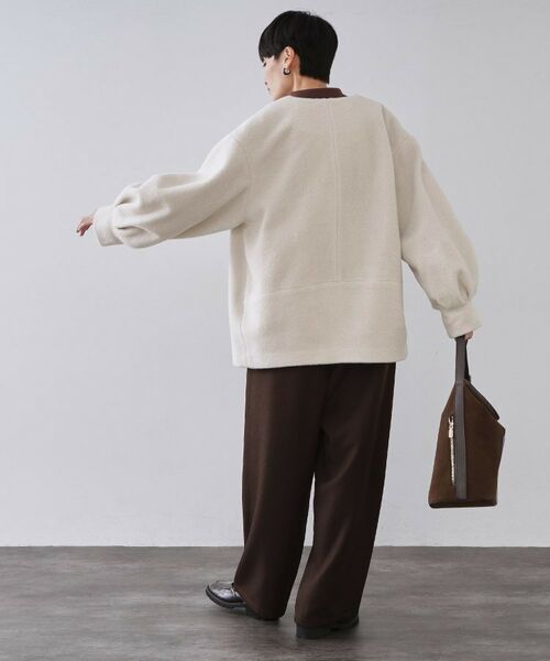 OPAQUE.CLIP / オペーク ドット クリップ その他アウター | もこもこノーカラージップミドルコート【洗える】 | 詳細7