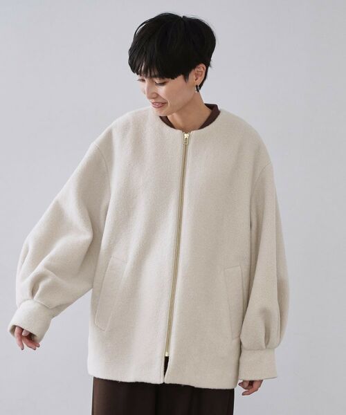 OPAQUE.CLIP / オペーク ドット クリップ その他アウター | もこもこノーカラージップミドルコート【洗える】 | 詳細9