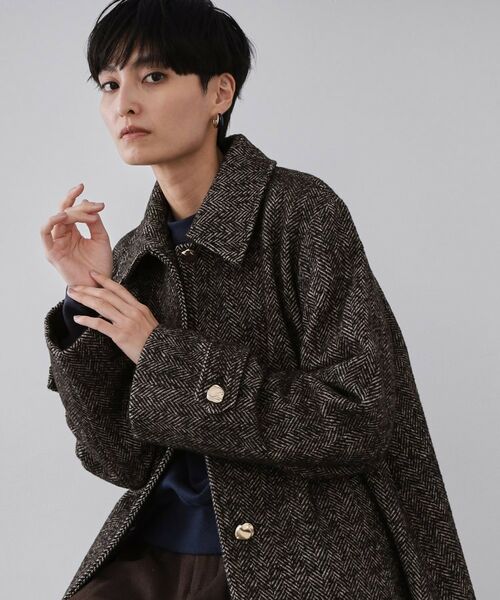 OPAQUE.CLIP / オペーク ドット クリップ ステンカラーコート | ヘリンボーンステンカラーコート | 詳細1