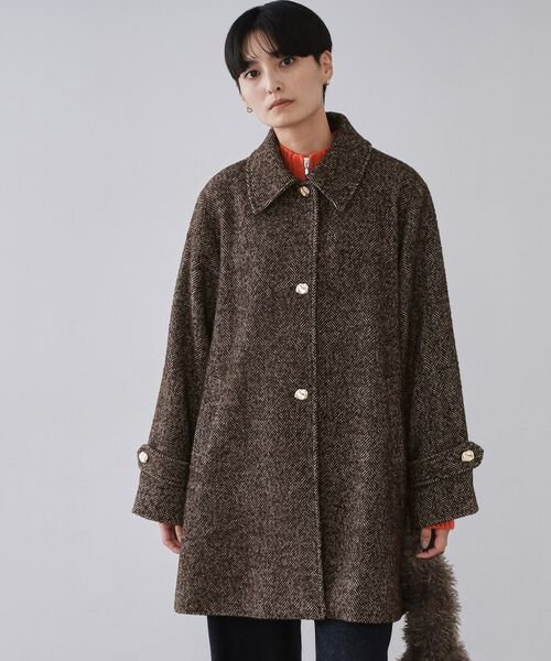 OPAQUE.CLIP / オペーク ドット クリップ ステンカラーコート | ヘリンボーンステンカラーコート(ブラウン(444))
