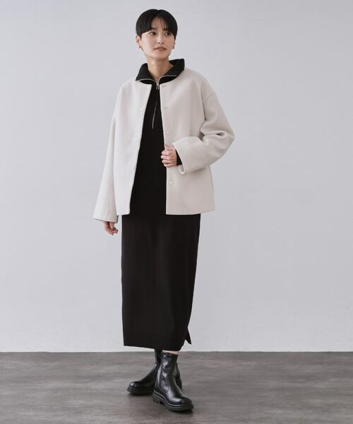 OPAQUE.CLIP / オペーク ドット クリップ その他アウター | ウールライクメルトン ノーカラーコート【洗濯機OK】 | 詳細10