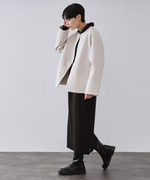 OPAQUE.CLIP / オペーク ドット クリップ その他アウター | ウールライクメルトン ノーカラーコート【洗濯機OK】 | 詳細11