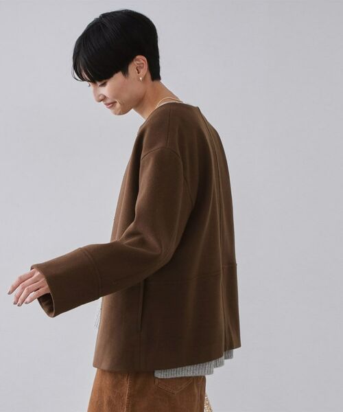 OPAQUE.CLIP / オペーク ドット クリップ その他アウター | ウールライクメルトン ノーカラーコート【洗濯機OK】 | 詳細13