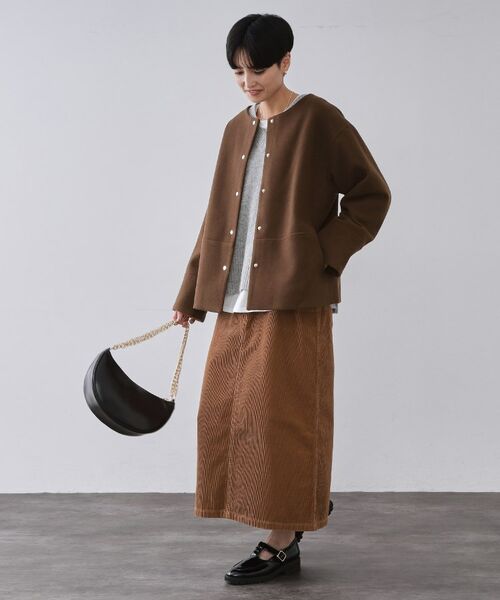 OPAQUE.CLIP / オペーク ドット クリップ その他アウター | ウールライクメルトン ノーカラーコート【洗濯機OK】 | 詳細14