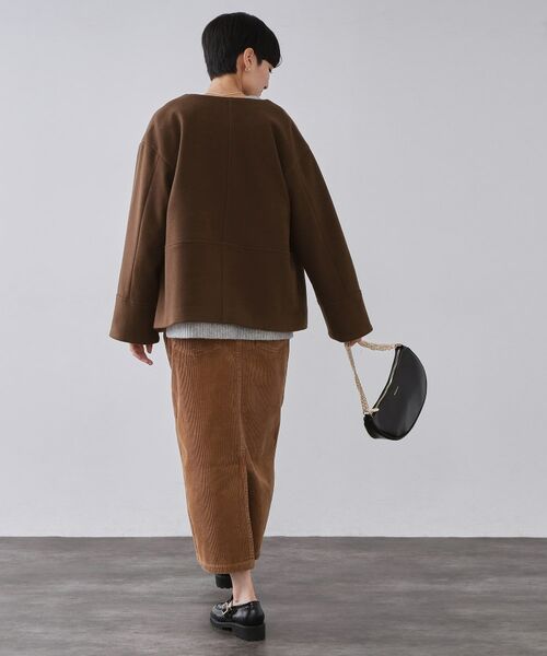 OPAQUE.CLIP / オペーク ドット クリップ その他アウター | ウールライクメルトン ノーカラーコート【洗濯機OK】 | 詳細15