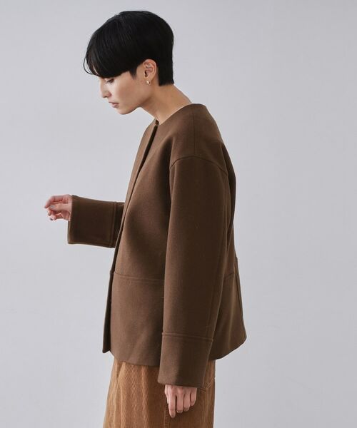 OPAQUE.CLIP / オペーク ドット クリップ その他アウター | ウールライクメルトン ノーカラーコート【洗濯機OK】 | 詳細18