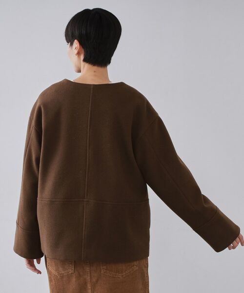 OPAQUE.CLIP / オペーク ドット クリップ その他アウター | ウールライクメルトン ノーカラーコート【洗濯機OK】 | 詳細19