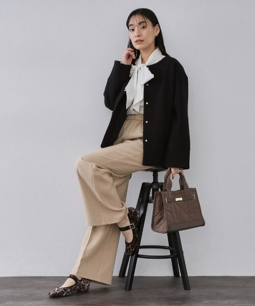 OPAQUE.CLIP / オペーク ドット クリップ その他アウター | ウールライクメルトン ノーカラーコート【洗濯機OK】 | 詳細2