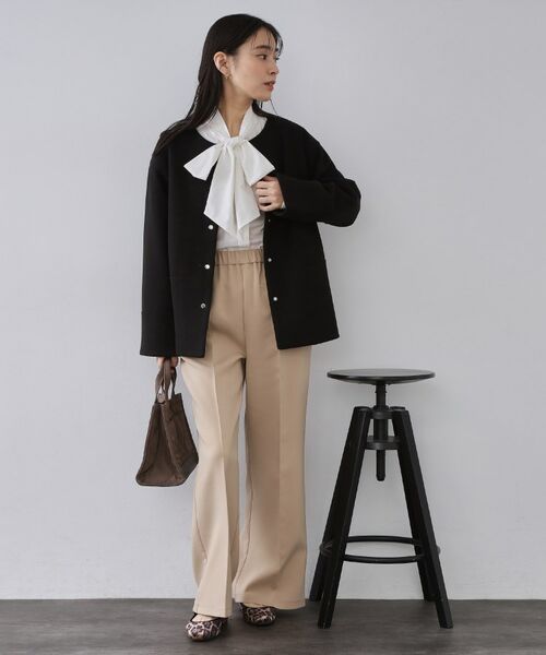 OPAQUE.CLIP / オペーク ドット クリップ その他アウター | ウールライクメルトン ノーカラーコート【洗濯機OK】 | 詳細3