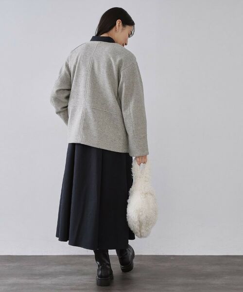 OPAQUE.CLIP / オペーク ドット クリップ その他アウター | ウールライクメルトン ノーカラーコート【洗濯機OK】 | 詳細7