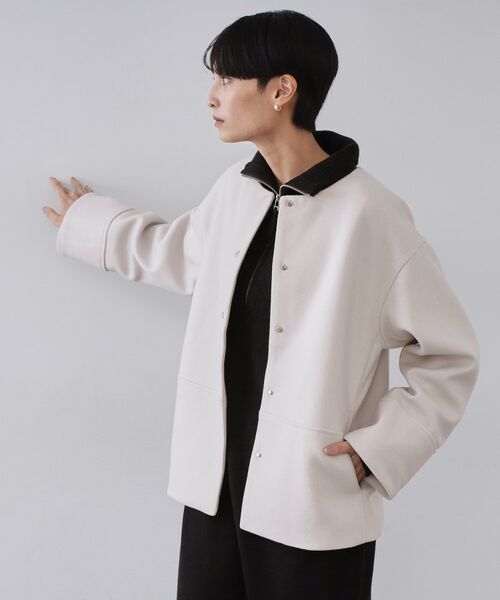 OPAQUE.CLIP / オペーク ドット クリップ その他アウター | ウールライクメルトン ノーカラーコート【洗濯機OK】 | 詳細9