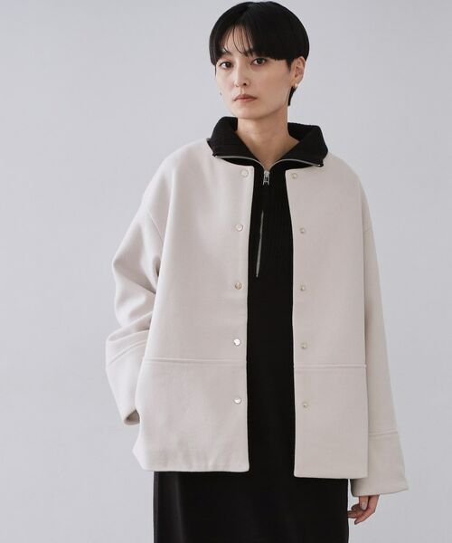 OPAQUE. CLIP/オペーク ドット クリップ ウールライクメルトン ノーカラーコート【洗濯機OK】 ライトベージュ(051) 36(S) OPAQUE. CLIP/オペーク ドット クリップ ウールライクメルトン ノーカラーコート【洗濯機OK】 ライトベージュ(051) 36(S)