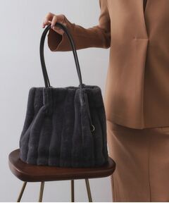 OPAQUE.CLIP / オペーク ドット クリップ トートバッグ | 【A4サイズ対応／マチ付き】ストライプフェイクファートートバッグ